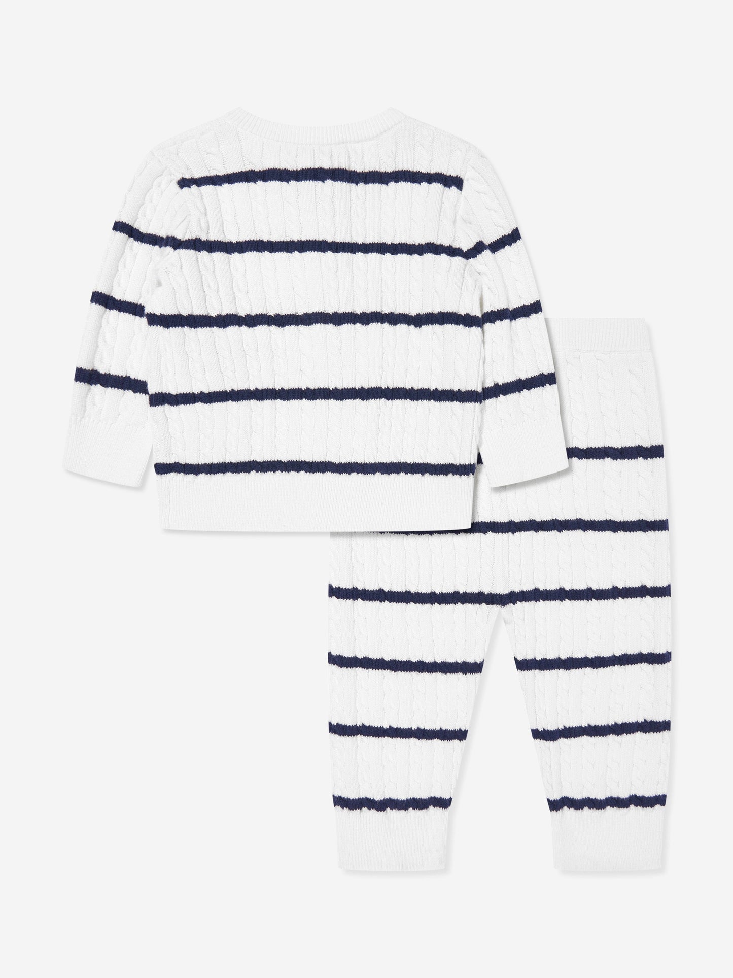 Baby Striped Leggings Set in Navy