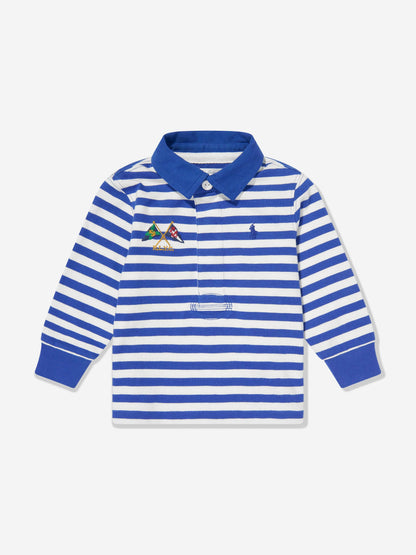 Baby Boys Rugby Top and Shorts Set in Blue