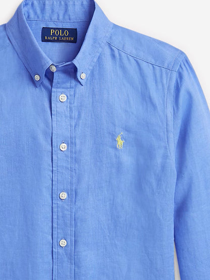 Boys Linen Shirt in Blue
