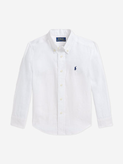 Boys Linen Shirt in White