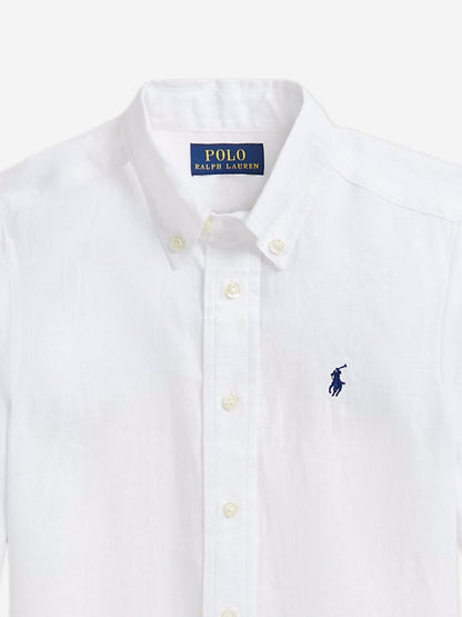 Boys Linen Shirt in White