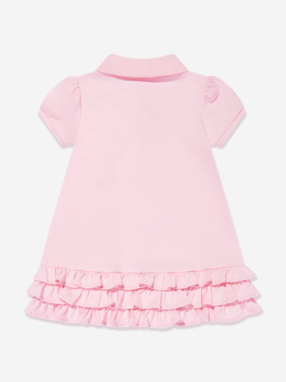Baby Girls Ruffle Polo Dress With Bloomers in Pink