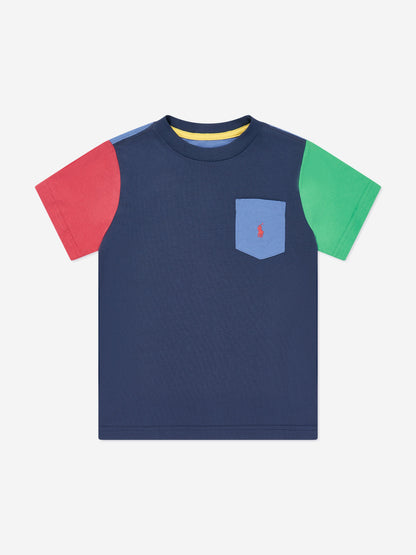 Boys Colourblock T-Shirt in Navy