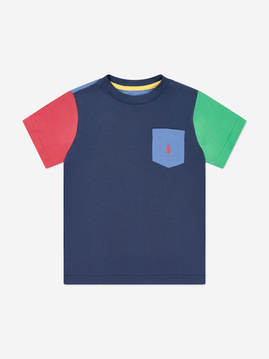 Boys Colourblock T-Shirt in Navy