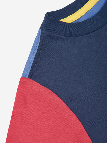 Boys Colourblock T-Shirt in Navy