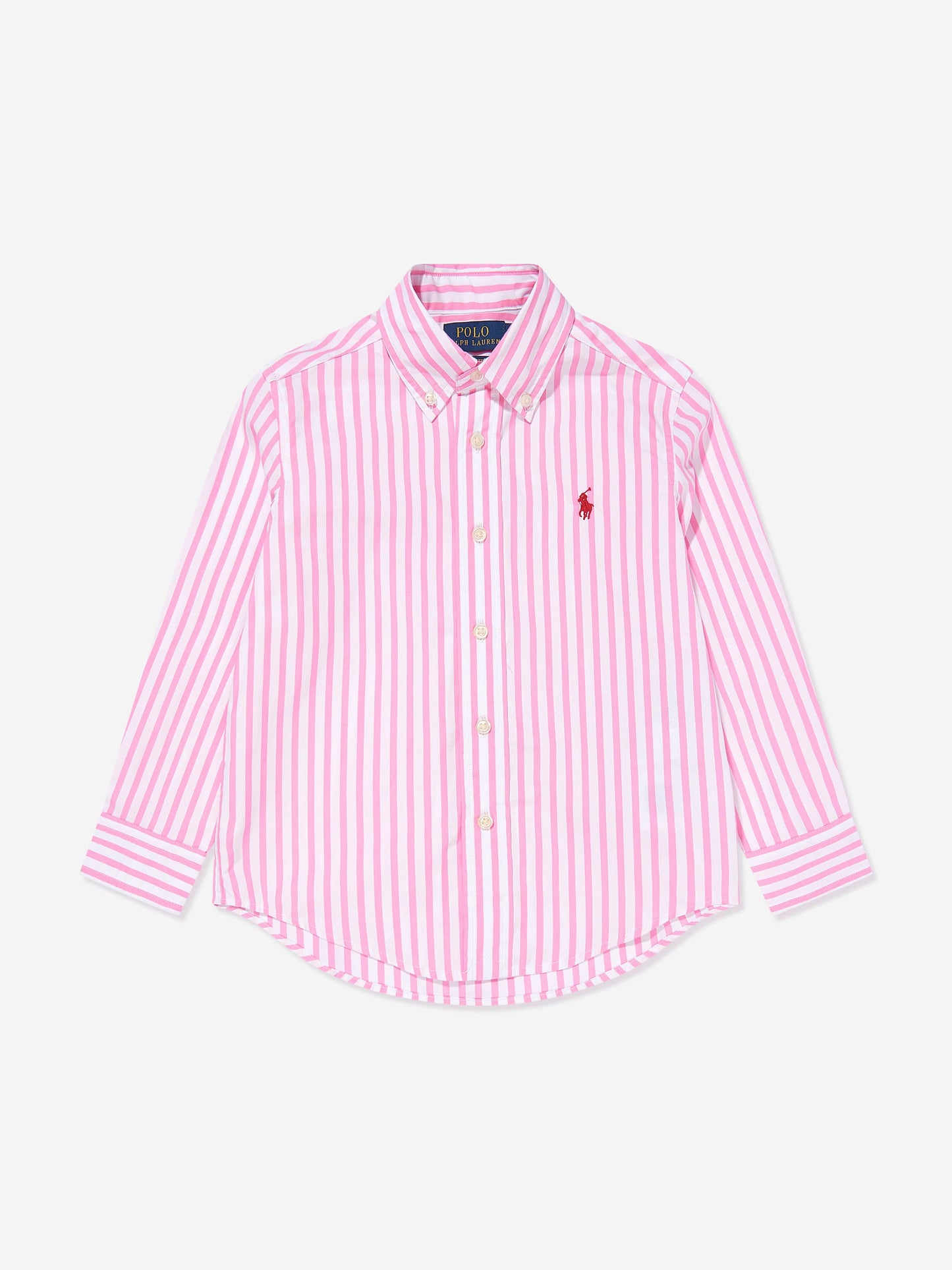 Boys Striped Logo Shirt in Pink