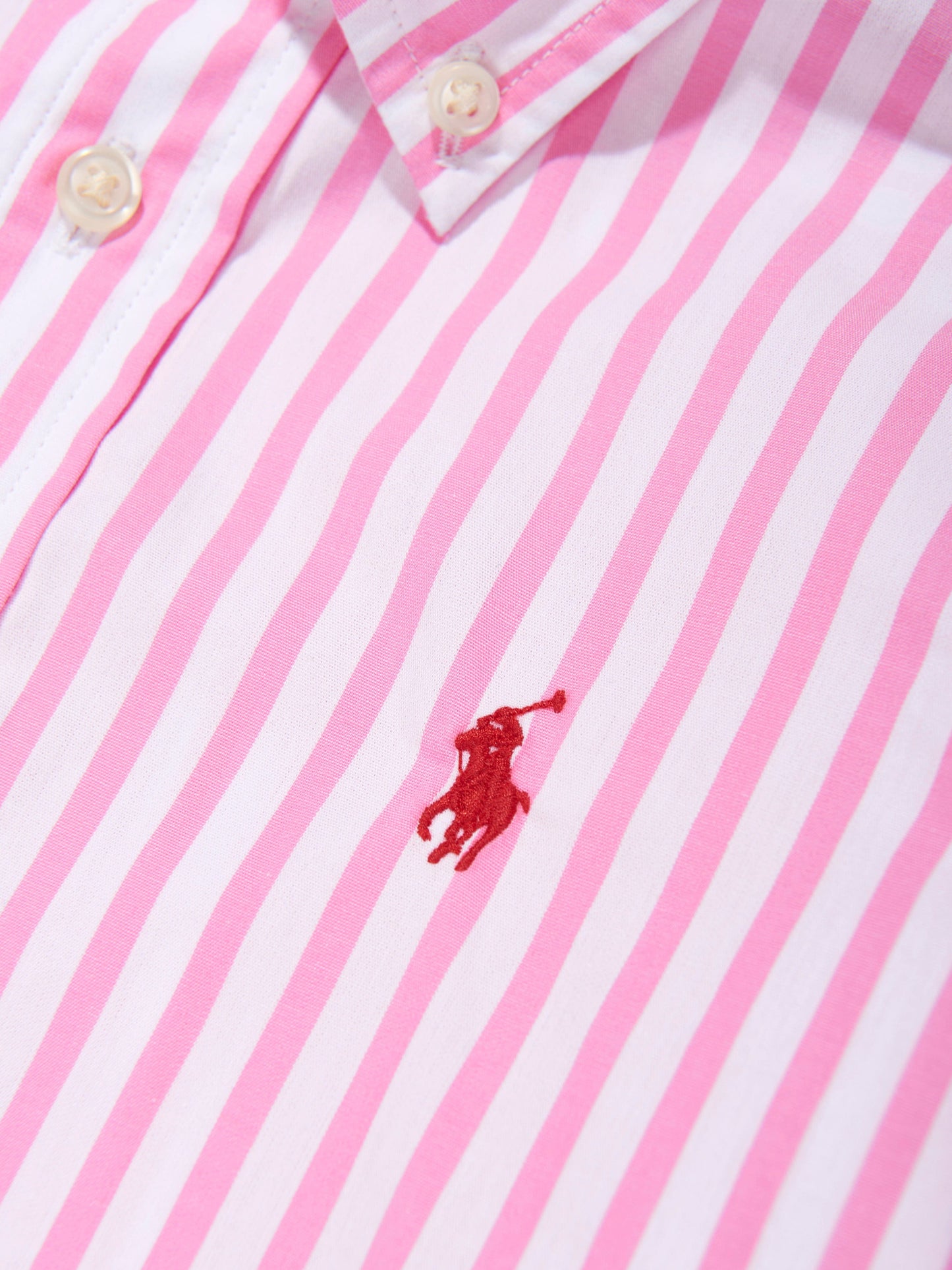 Boys Striped Logo Shirt in Pink