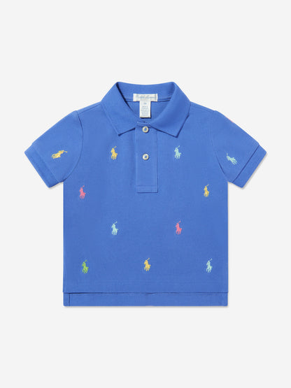 Baby Boys Logo Polo Shirt in Blue