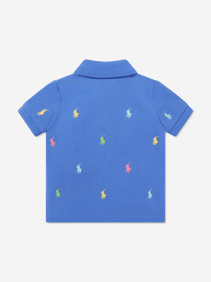 Baby Boys Logo Polo Shirt in Blue