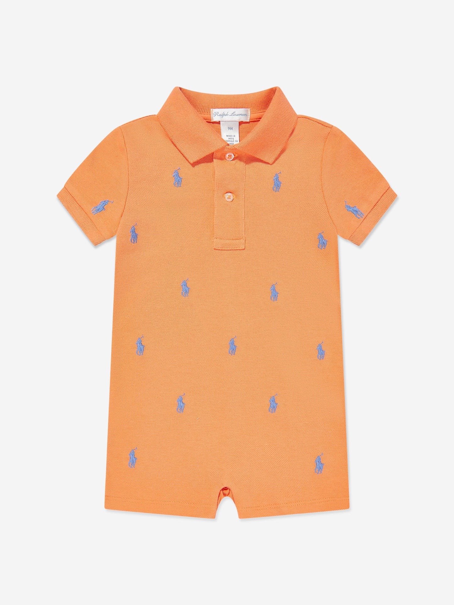 Baby Boys Logo Romper in Orange