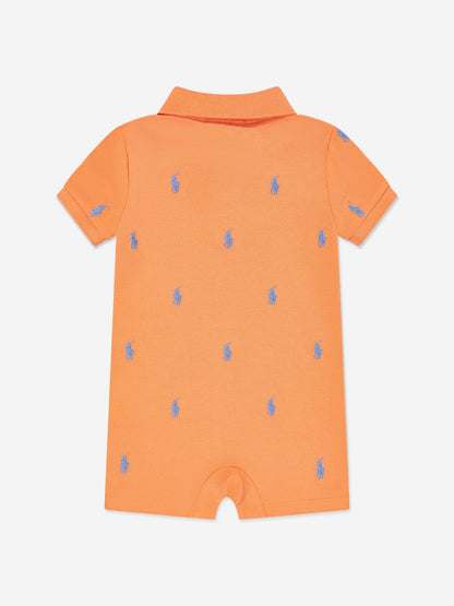 Baby Boys Logo Romper in Orange