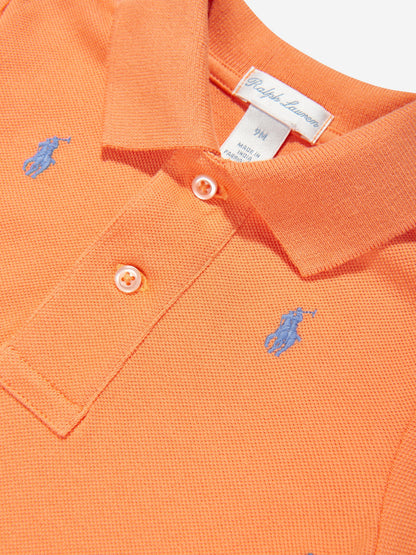 Baby Boys Logo Romper in Orange