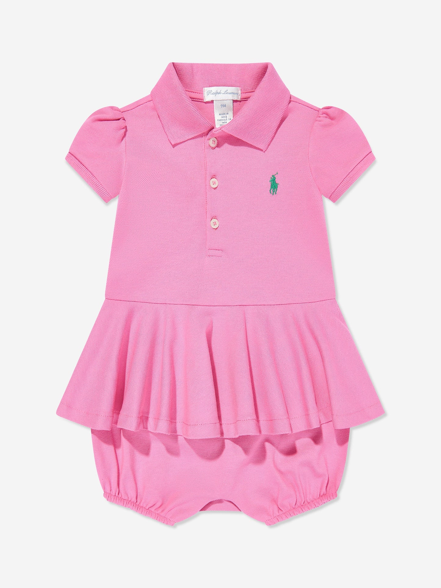 Baby Girls Peplum Romper in Pink