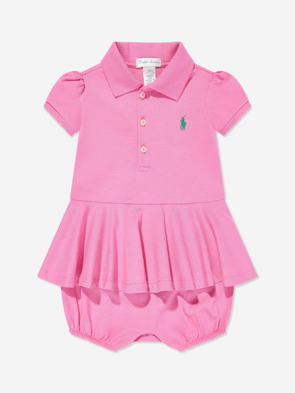Baby Girls Peplum Romper in Pink