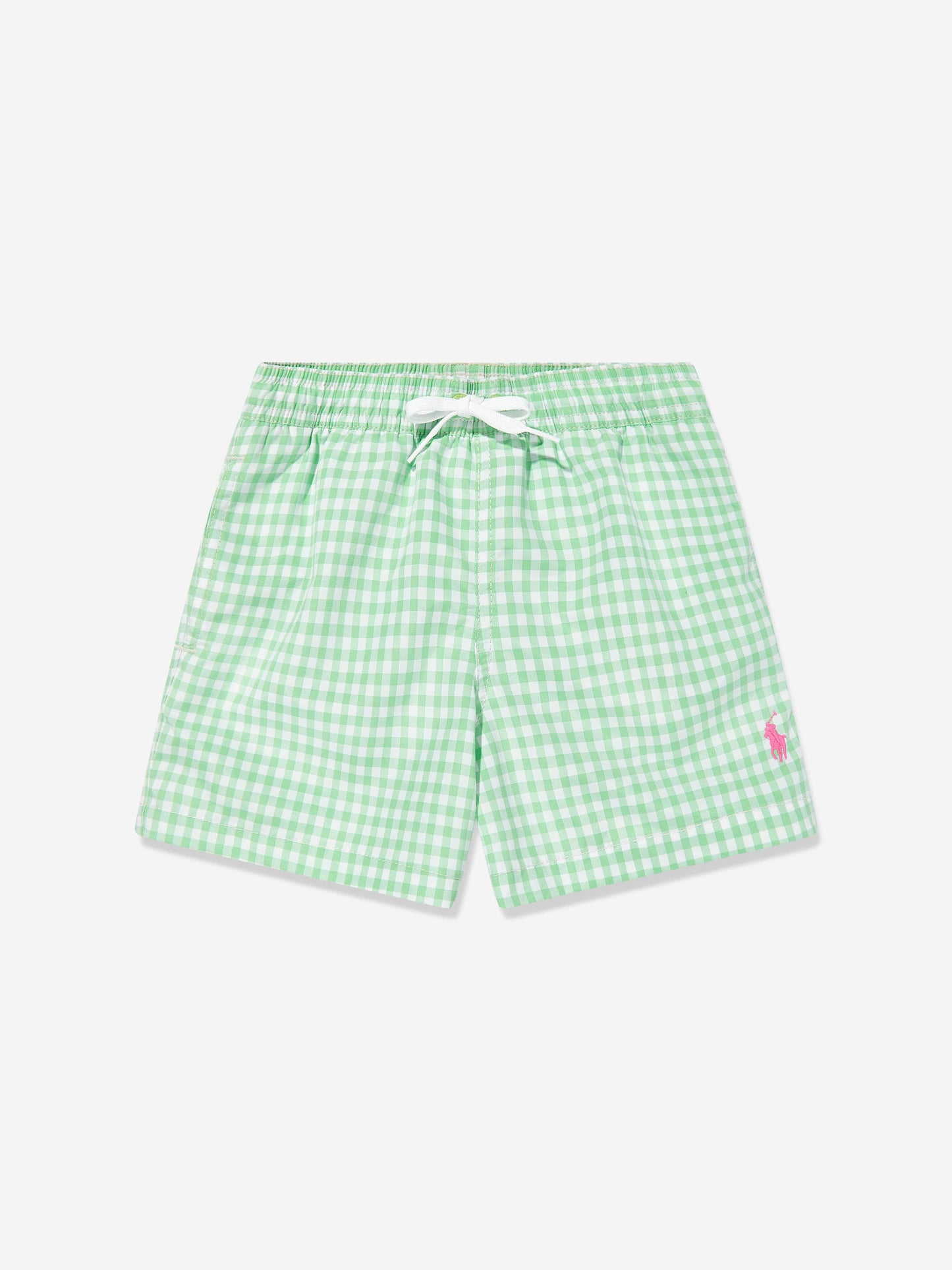 Boys Gingham Swim Shorts in Green
