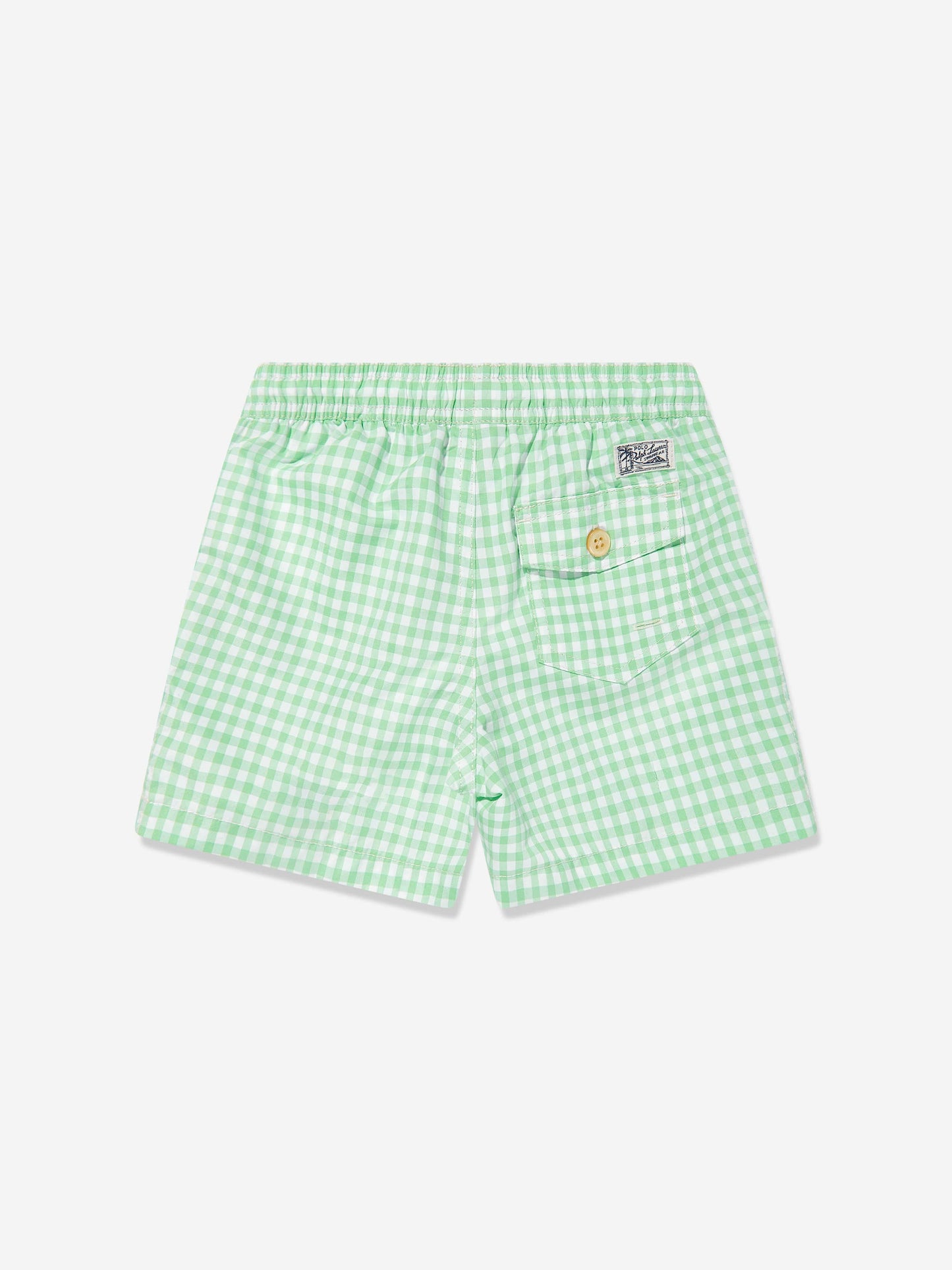 Boys Gingham Swim Shorts in Green