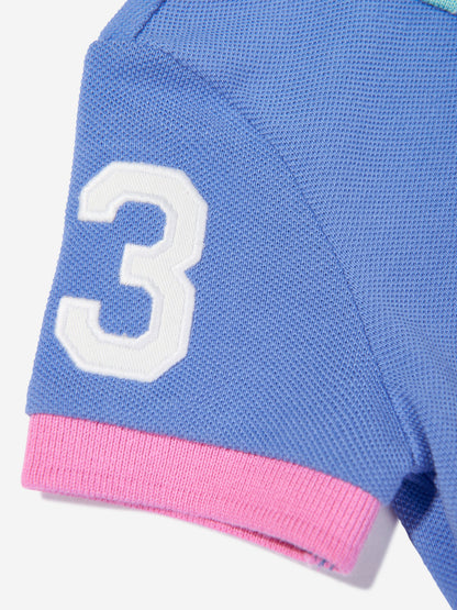 Baby Boys Polo Romper in Blue