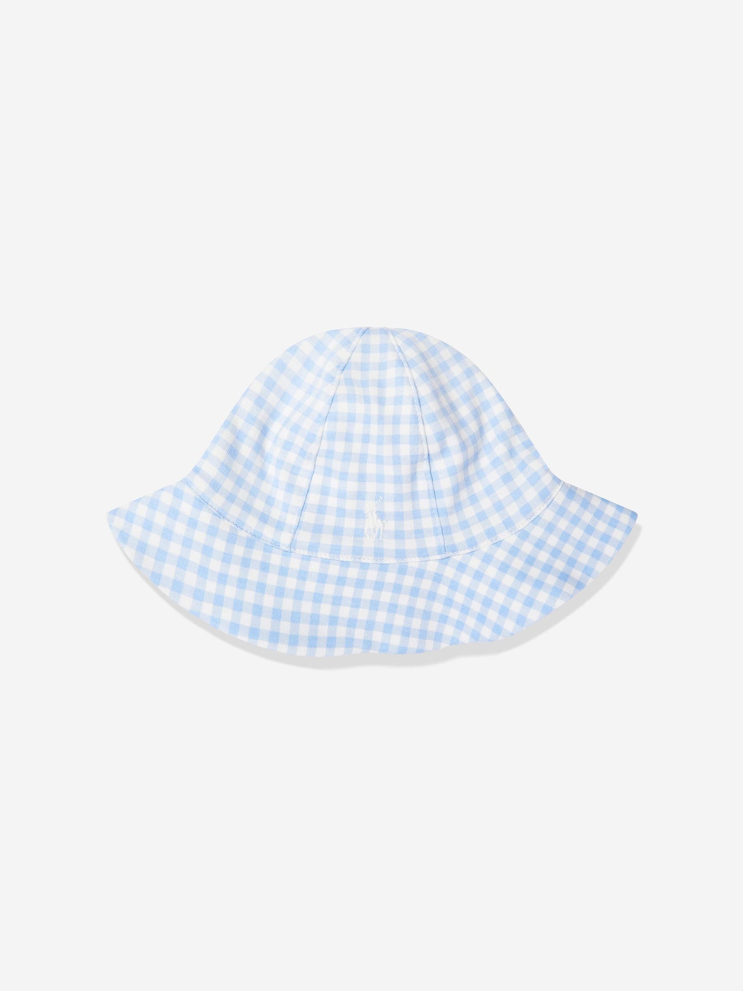 Ralph Lauren Baby Girls Gingham Short Set with Sun Hat in Blue
