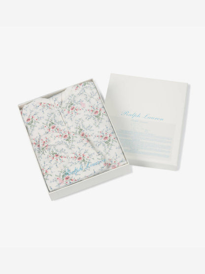 Baby Girls Floral Babygrow and Hat Set in Ivory