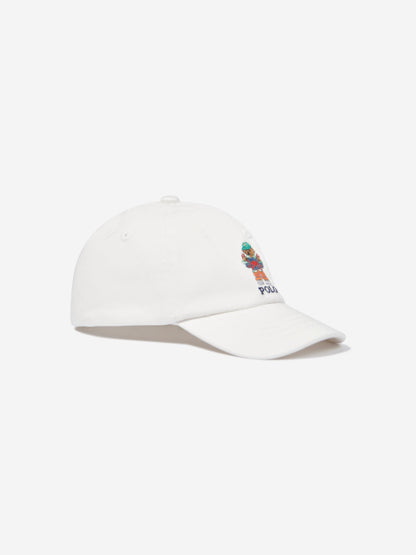 Baby Boys Polo Bear Cap in White