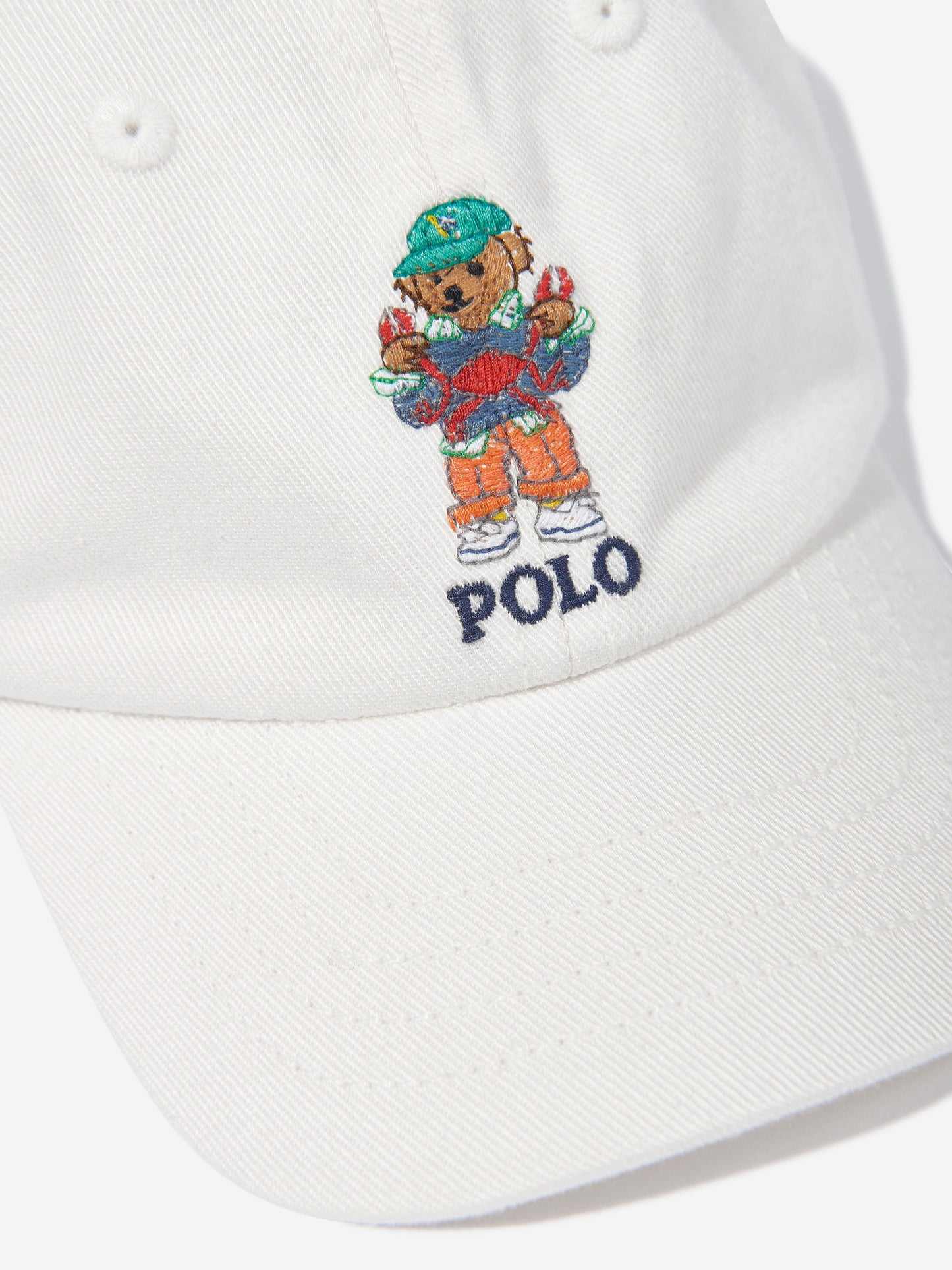 Baby Boys Polo Bear Cap in White