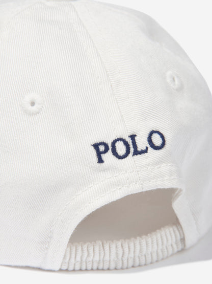 Baby Boys Polo Bear Cap in White