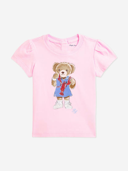 Baby Girls Bear T-Shirt in Pink