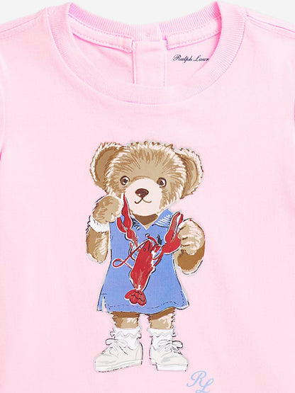 Baby Girls Bear T-Shirt in Pink
