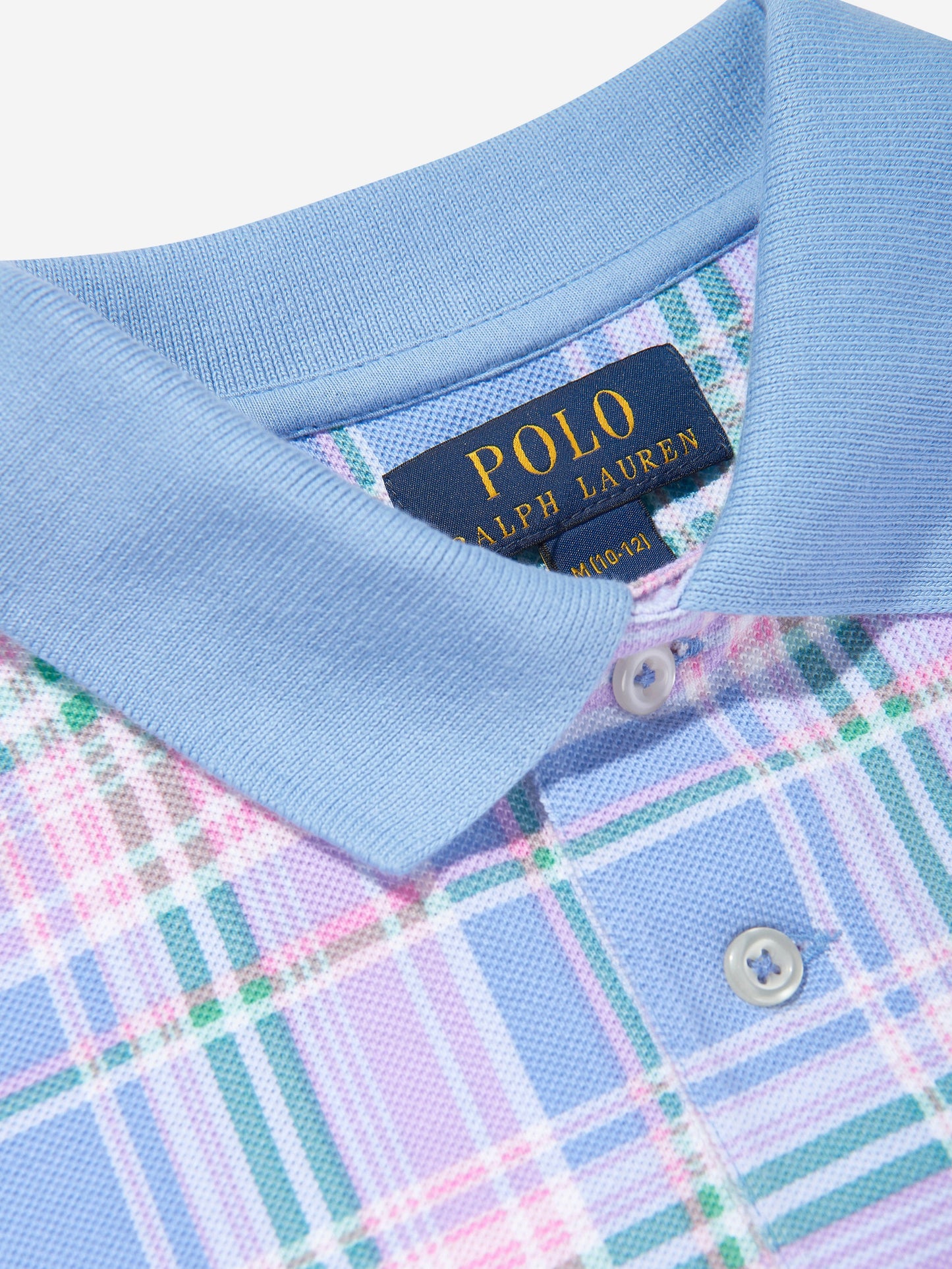 Boys Checked Polo Shirt in Blue