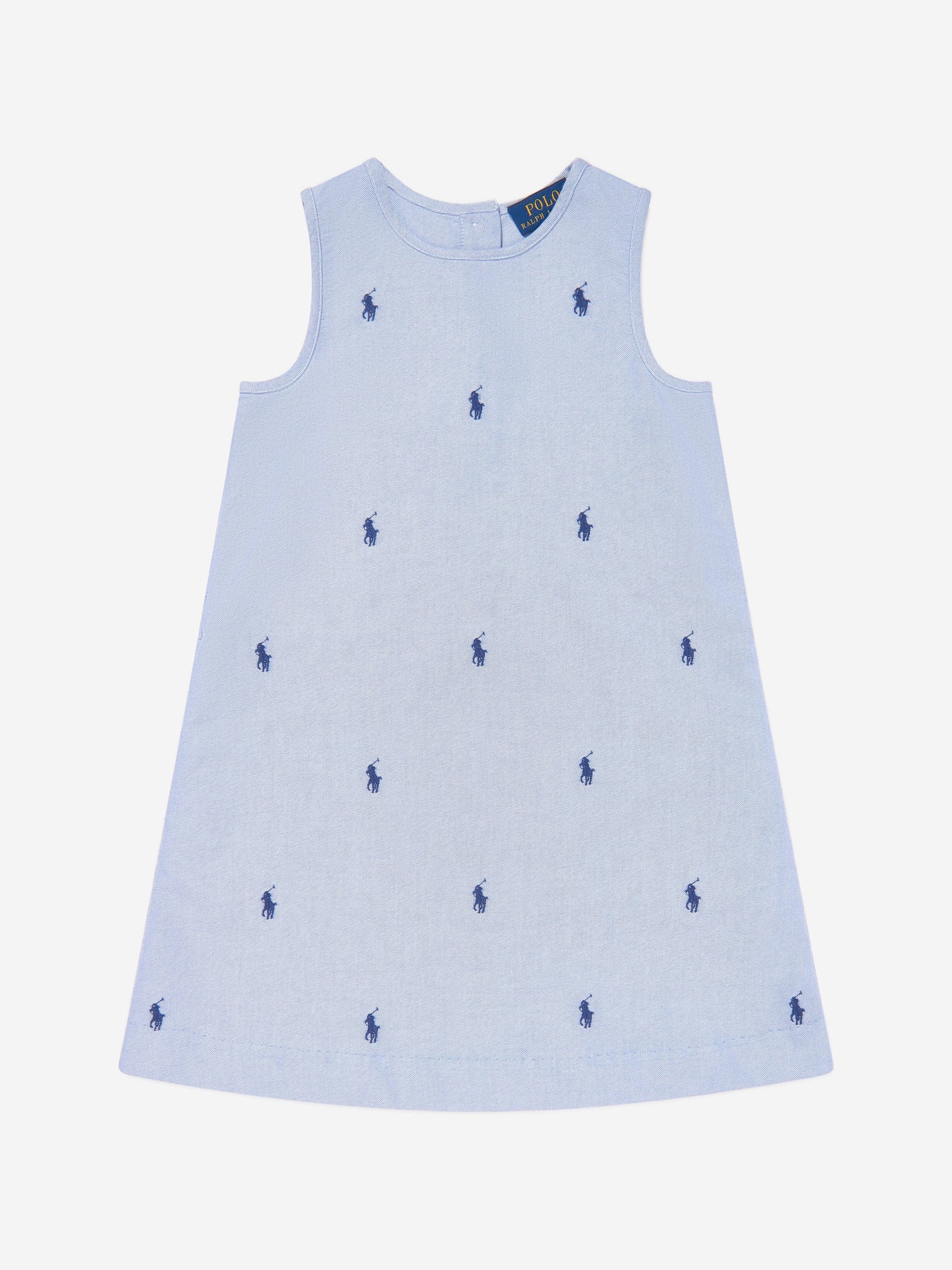 Girls Sleeveless Logo Dress in Blue