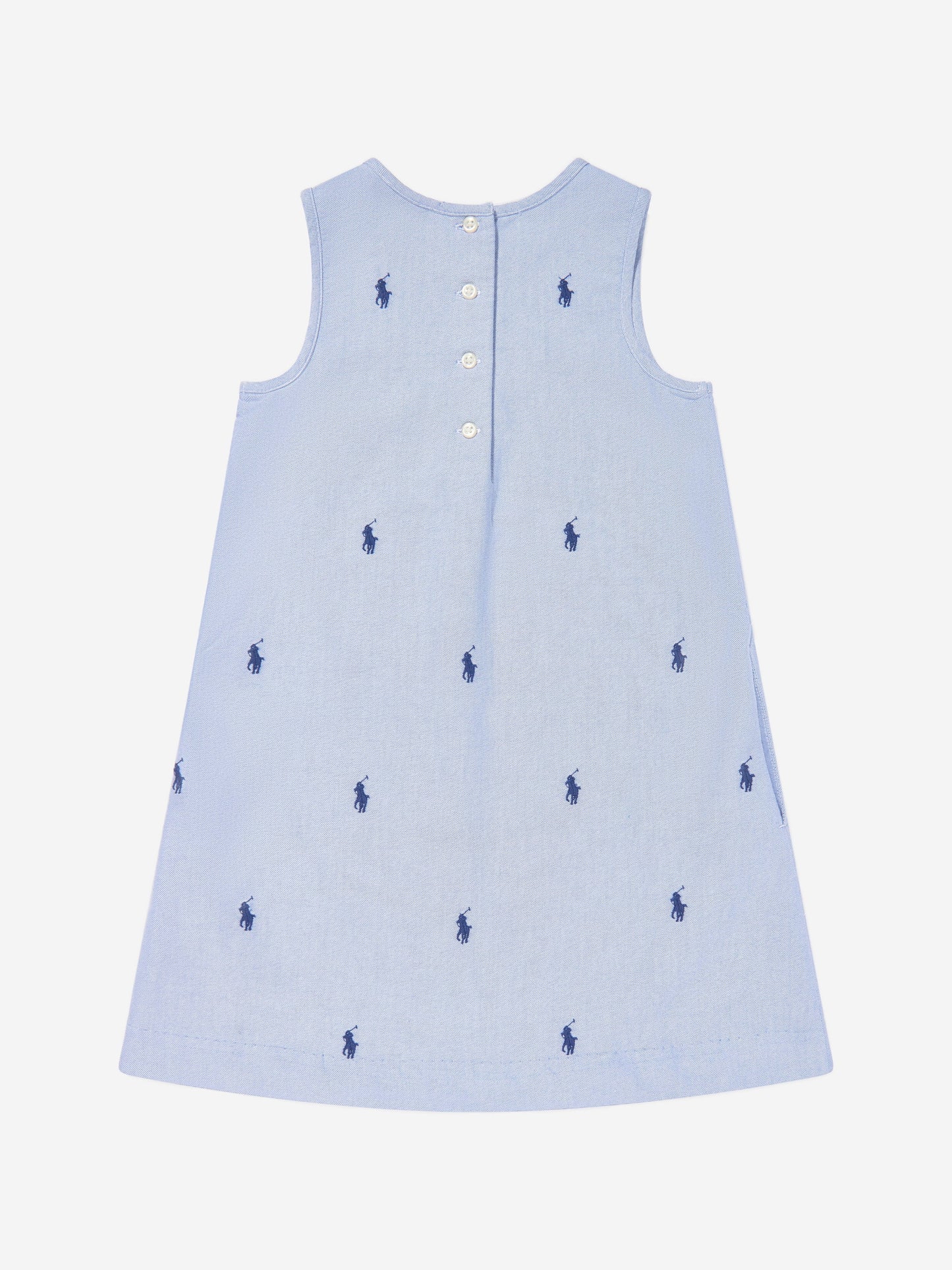Girls Sleeveless Logo Dress in Blue