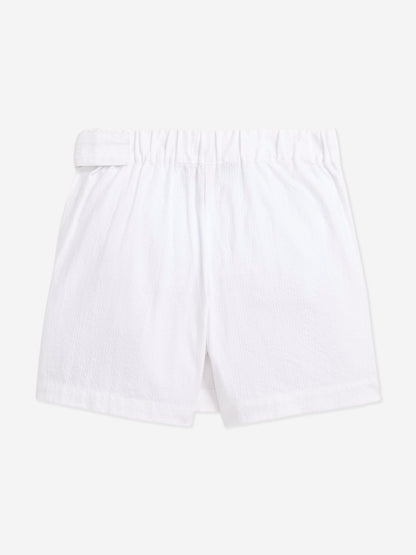 Girls Pleated Skort in White