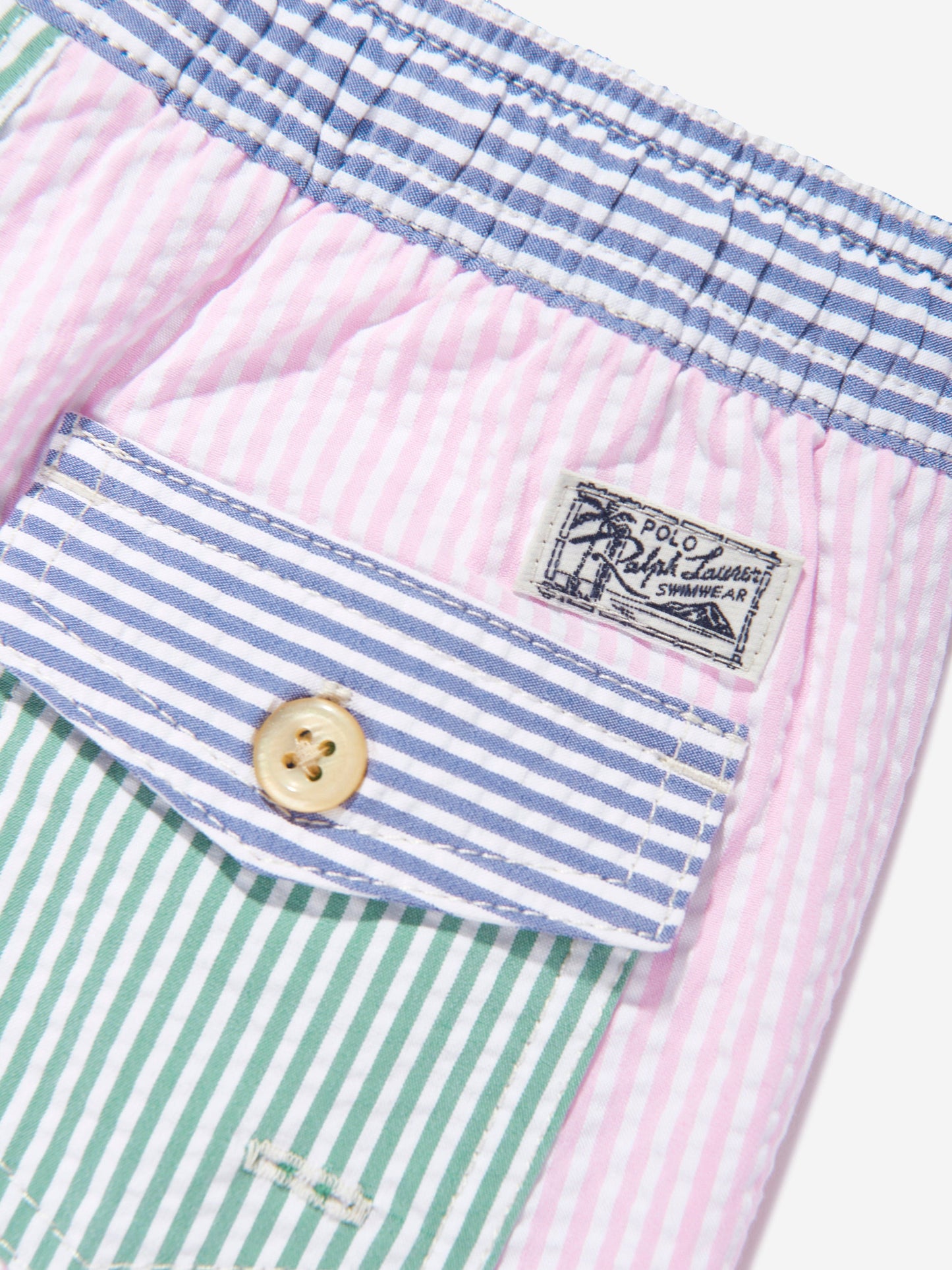 Boys Seersucker Swim Shorts in Multicolour