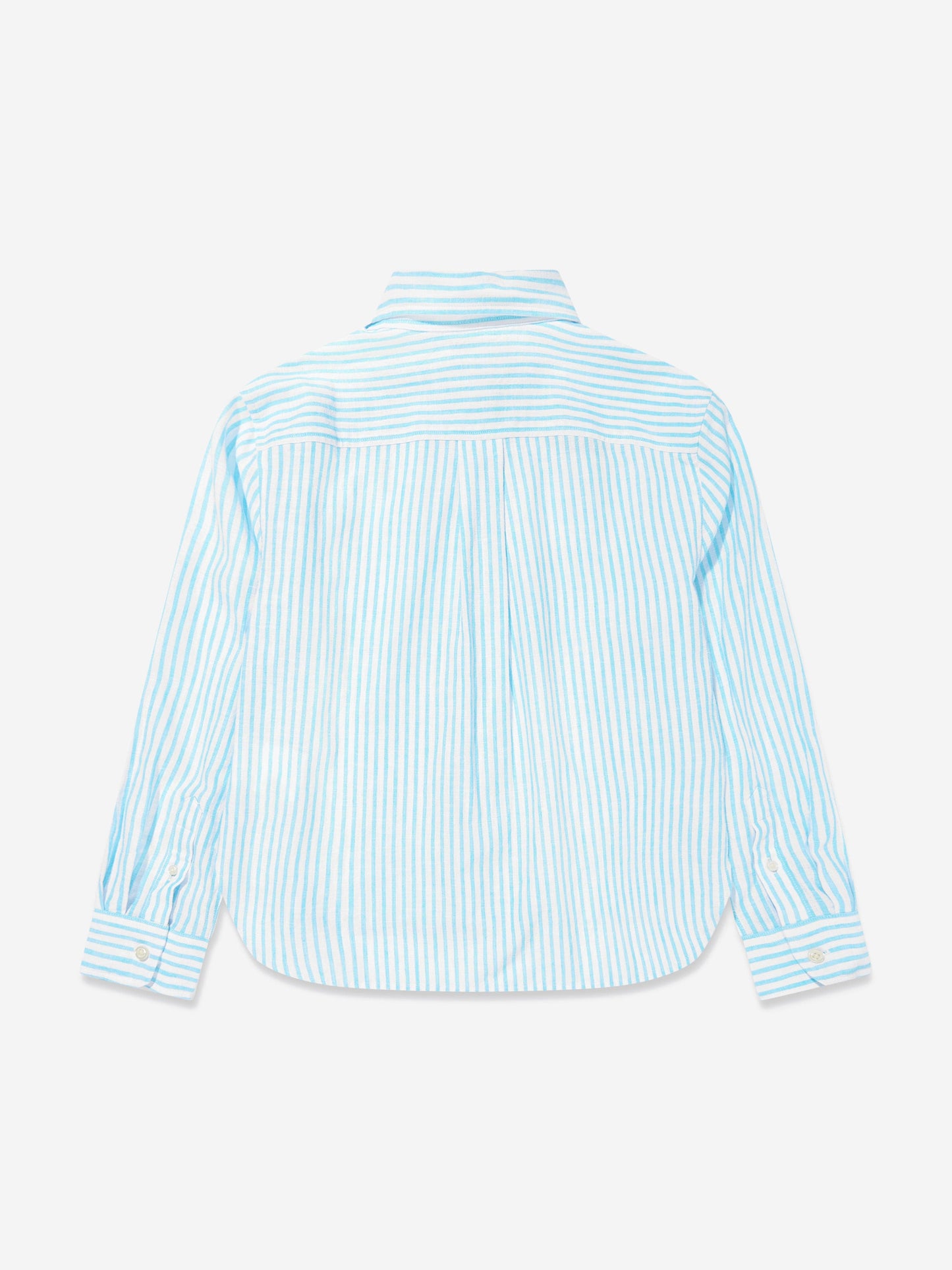 Girls Striped Logo Shirt in Blue