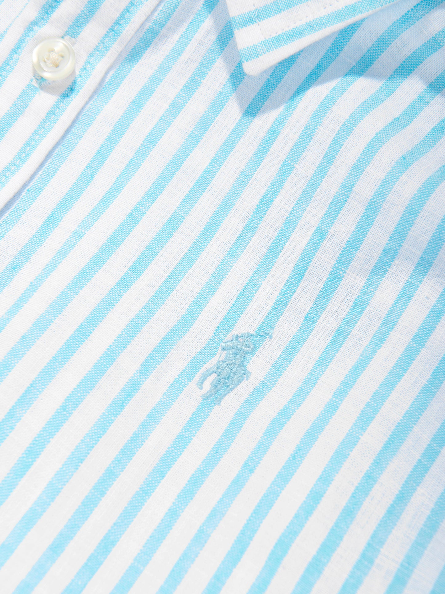 Girls Striped Logo Shirt in Blue
