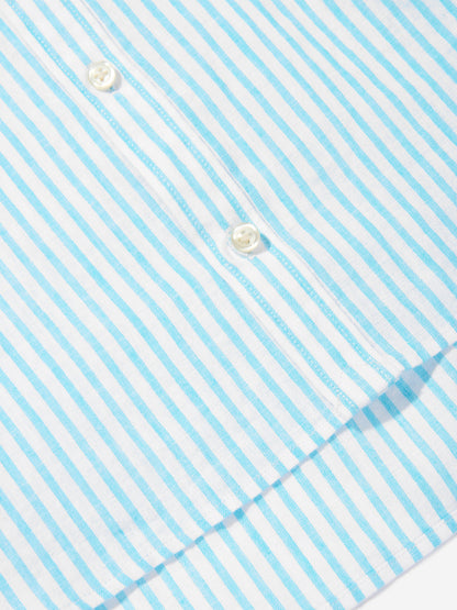 Girls Striped Logo Shirt in Blue