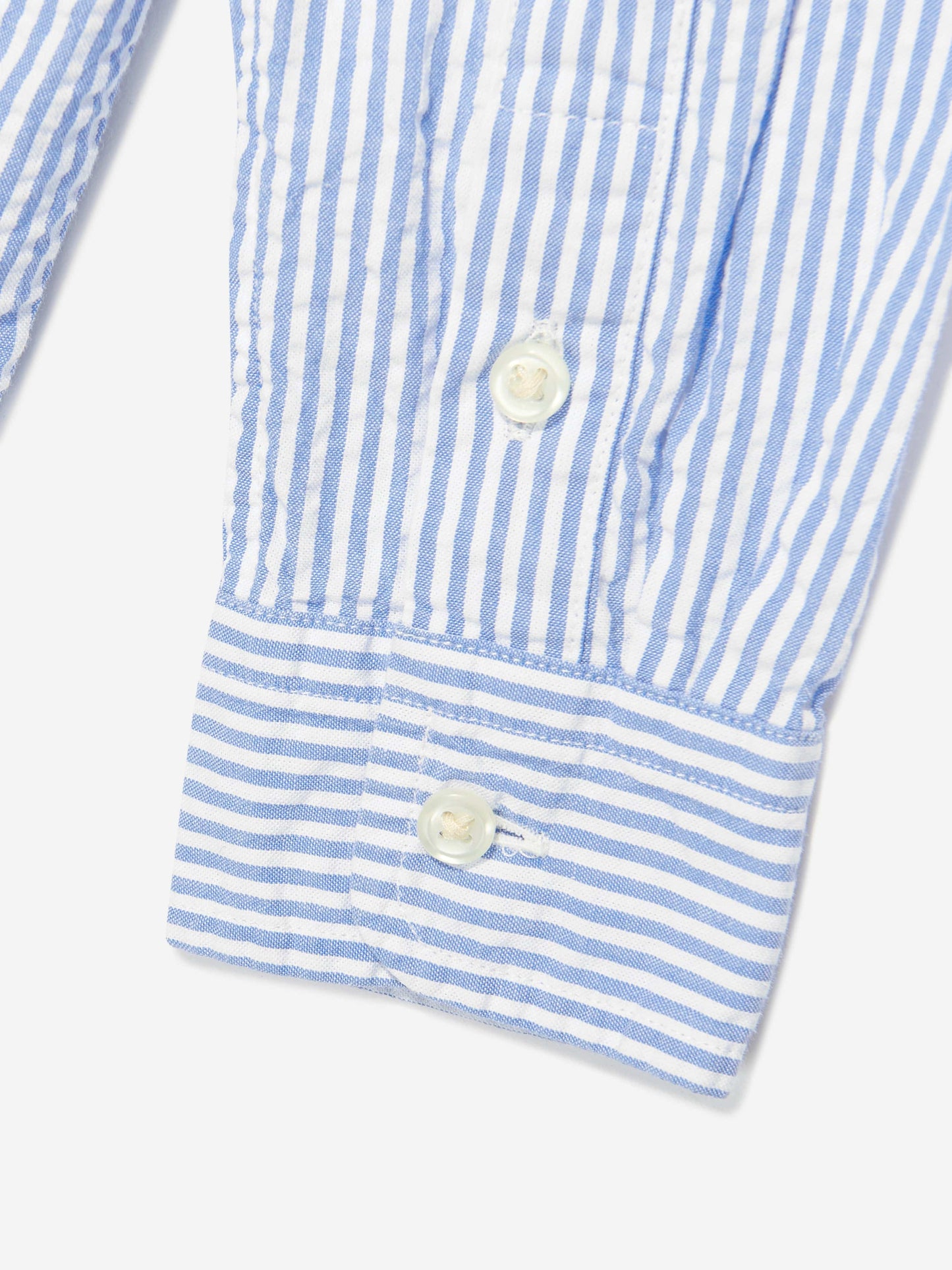 Boys Striped Logo Shirt in Blue