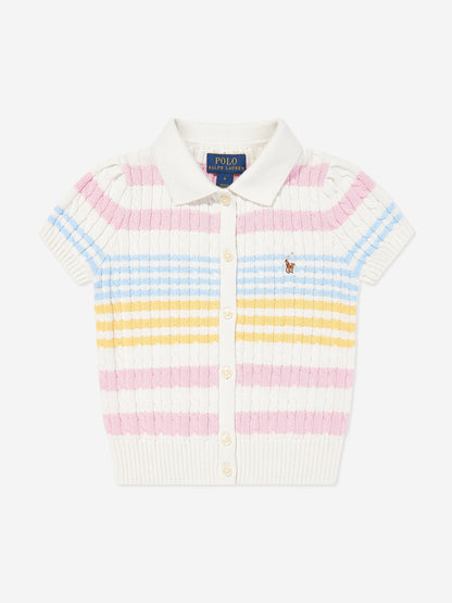 Girls Cable Knit Skirt Set in Multicolour