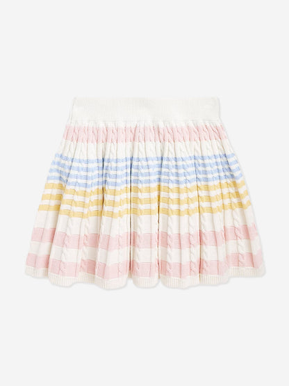 Girls Cable Knit Skirt Set in Multicolour
