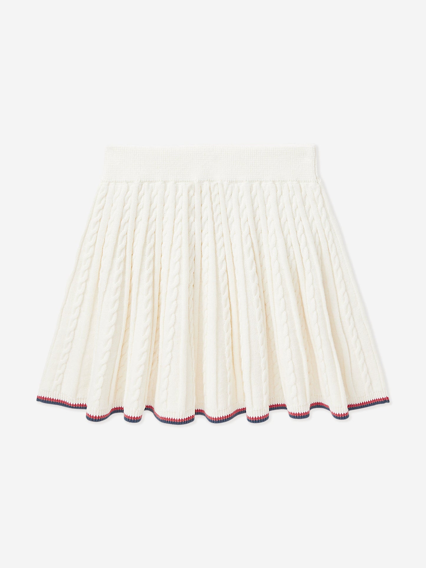 Girls Cable Knit Skirt Set in Ivory