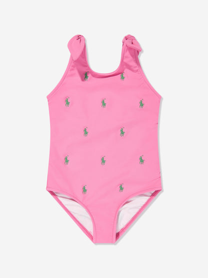 Girls Logo Swimsuit in Pink