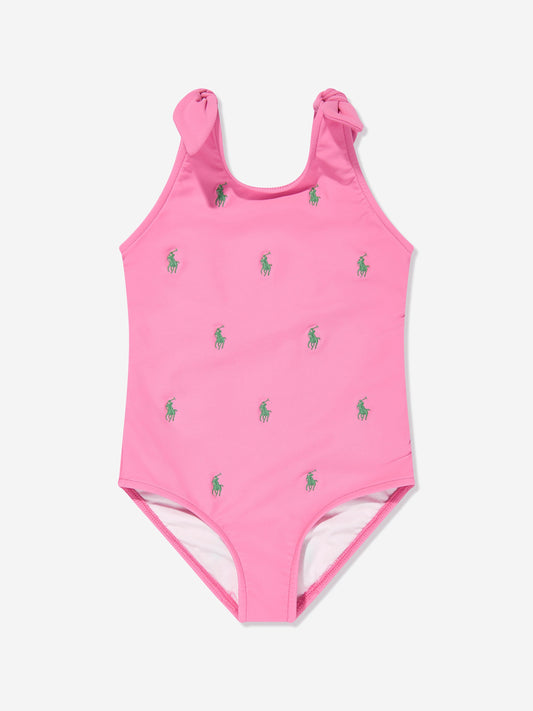 Girls Logo Swimsuit in Pink