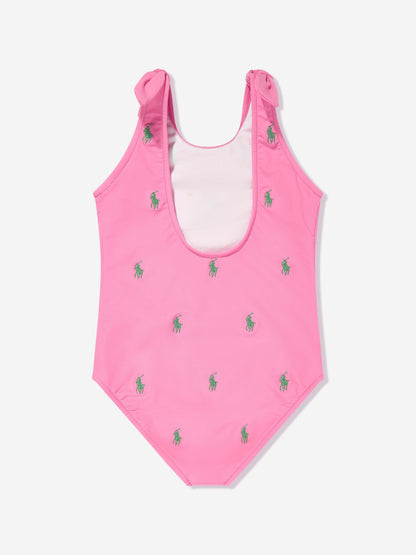 Girls Logo Swimsuit in Pink