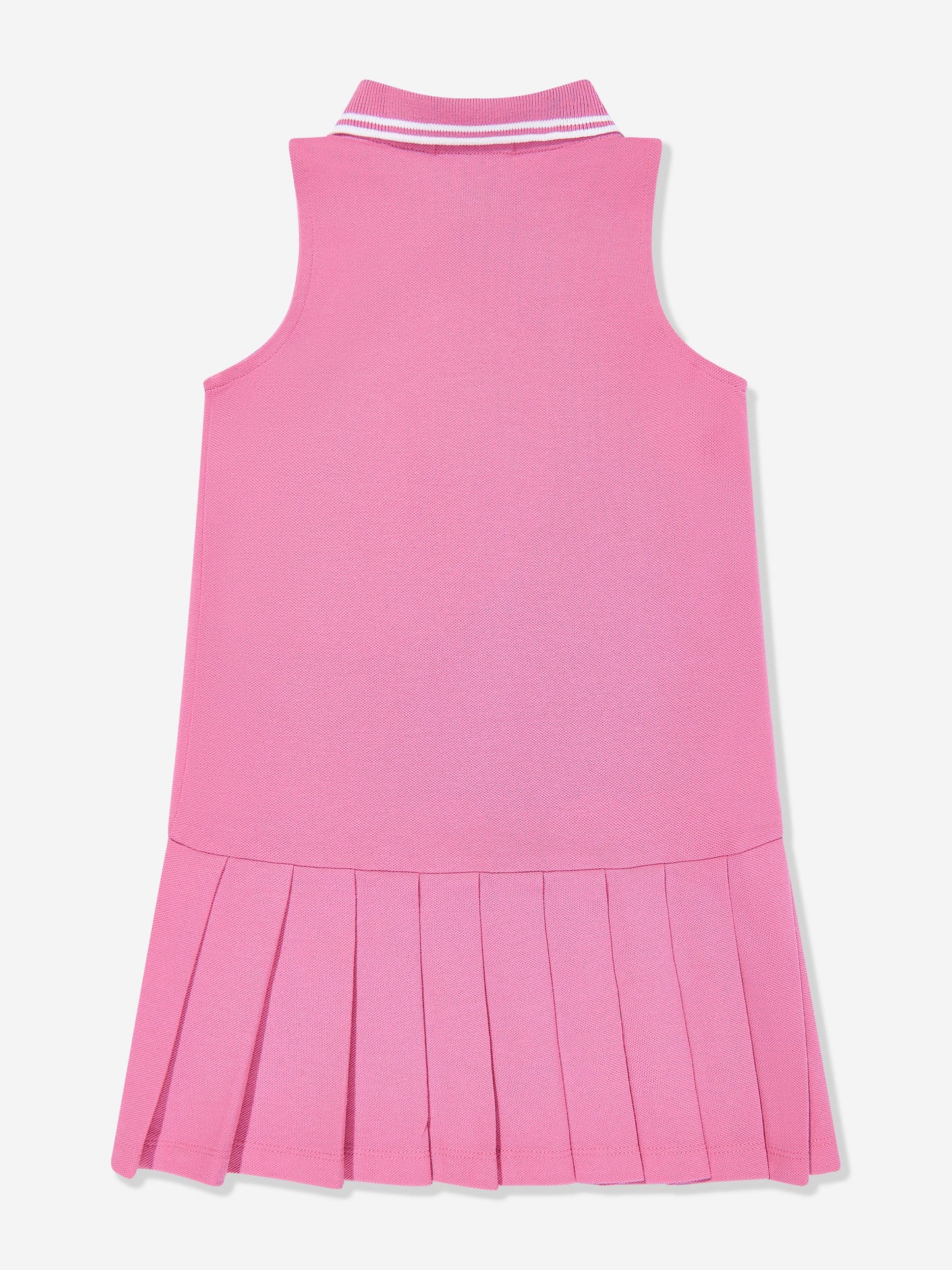 Girls Sleeveless Zip Pleated Dress in Pink