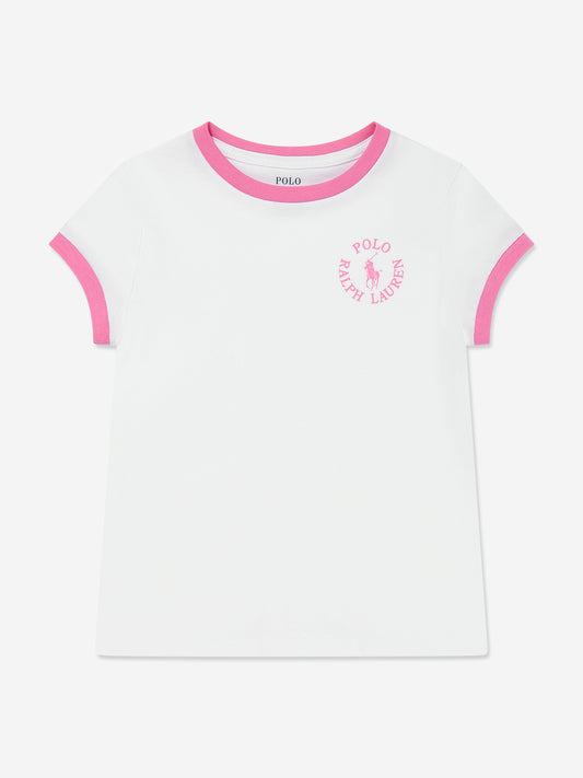 Girls Logo Print T-Shirt in White