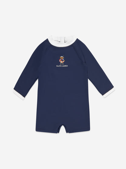 Baby Boys Rash Guard Sunsuit in Navy