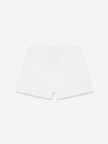 Girls Athletic Logo Shorts in White