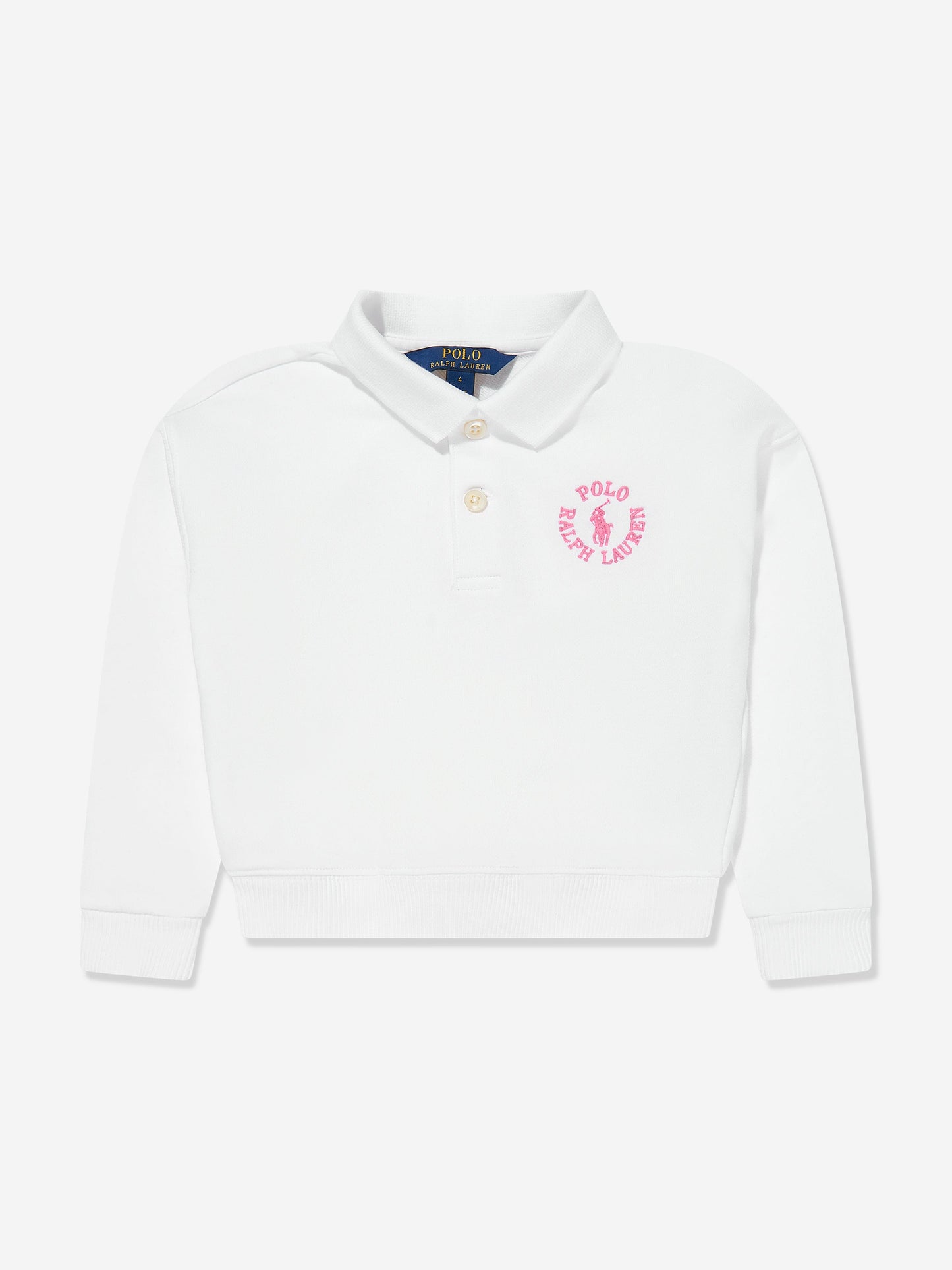 Girls Polo Sweatshirt in White