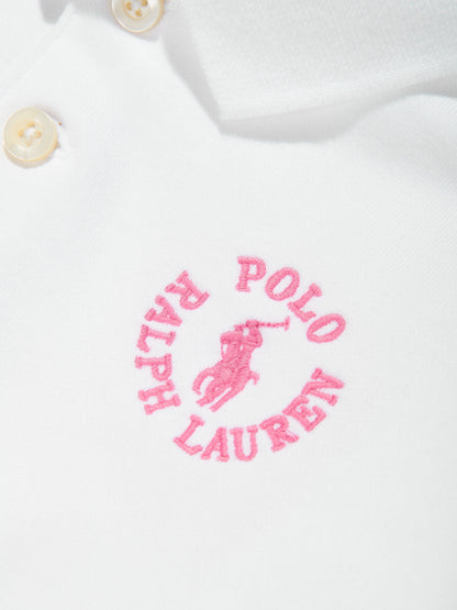 Girls Polo Sweatshirt in White