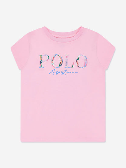 Girls Polo Logo T-Shirt in Pink